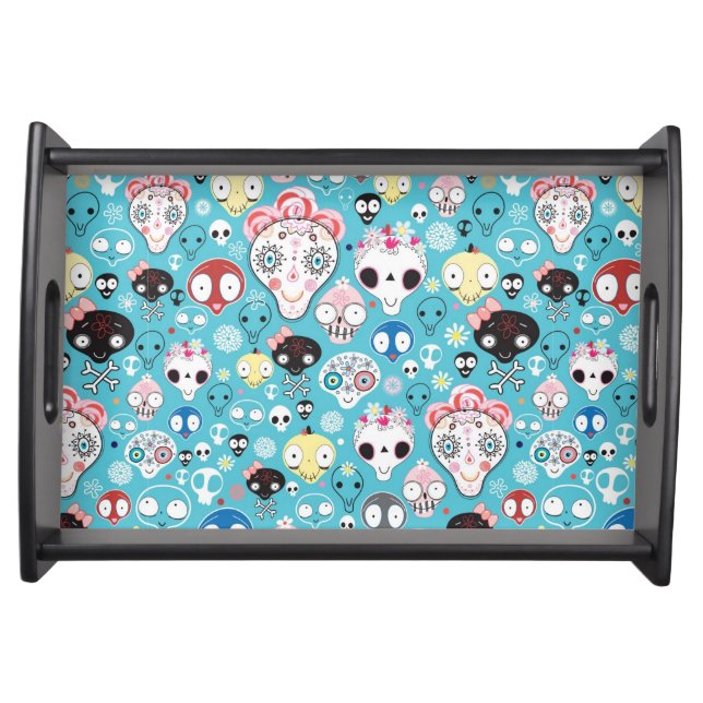 Texture laughing skull serving tray (Front)
