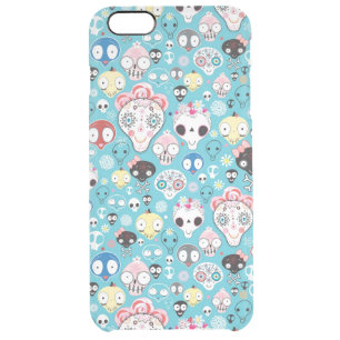 Texture laughing skull clear iPhone 6 plus case