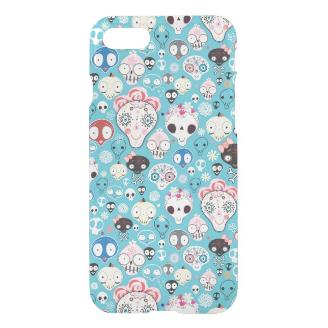 Texture laughing skull uncommon iPhone case (Back)