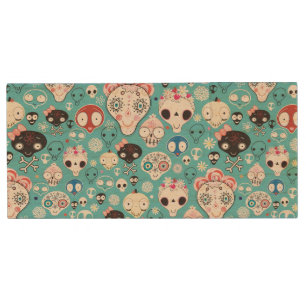 Texture laughing skull wood flash drive