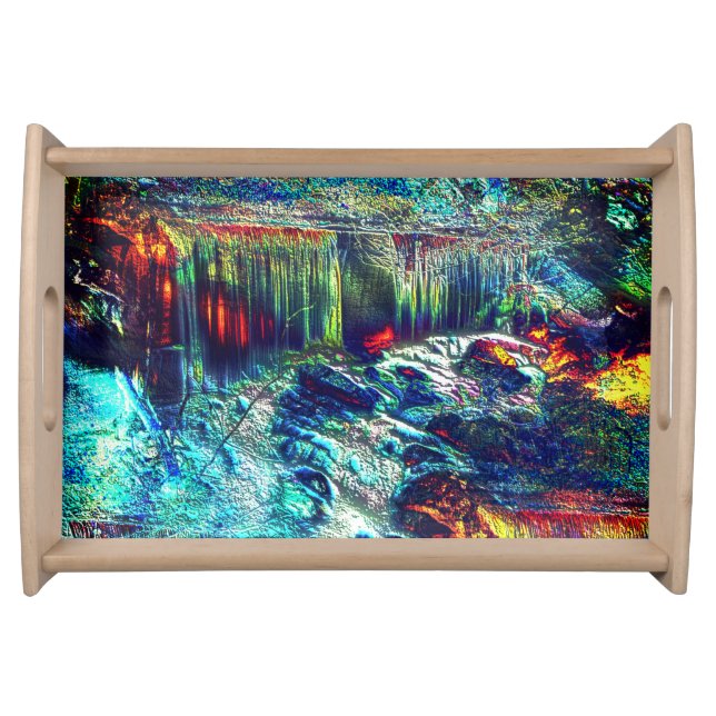 Texture looking like mold made from nature photo   serving tray (Front)