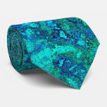 Texture marble stone blue and turquoise natural neck tie