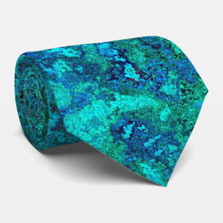 Texture marble stone blue and turquoise natural neck tie