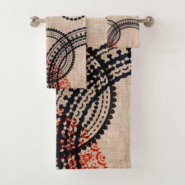 Texture Minimalist Geo Pattern Bath Towel Set (Insitu)