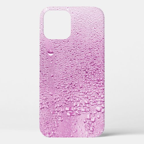 Texture of a drop of rain on a glass wet transpare iPhone 12 case