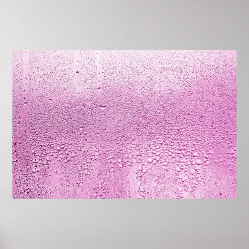 Texture of a drop of rain on a glass wet transpare poster