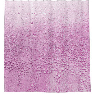 Texture of a drop of rain on a glass wet transpare shower curtain
