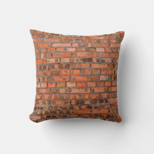 Texture of an old brick wall closeupaged,architect throw pillow
