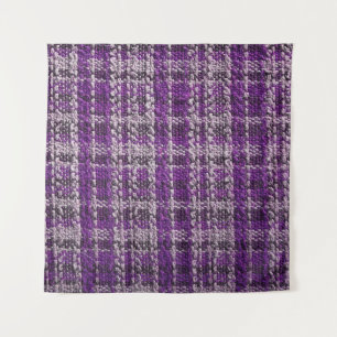 Texture of purple tartan fabric useful as a backgr tapestry