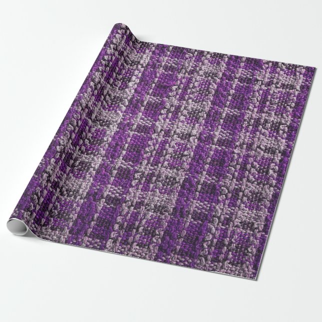 Texture of purple tartan fabric useful as a backgr wrapping paper (Unrolled)