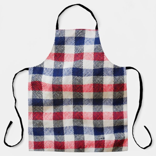 texture of Scottish cloth, square cotton fabric ba Apron (Front)