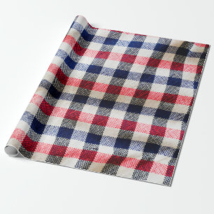 texture of Scottish cloth, square cotton fabric ba Wrapping Paper