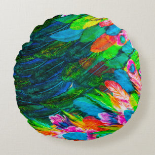 texture of silk fabric. background. colorful fairy round pillow
