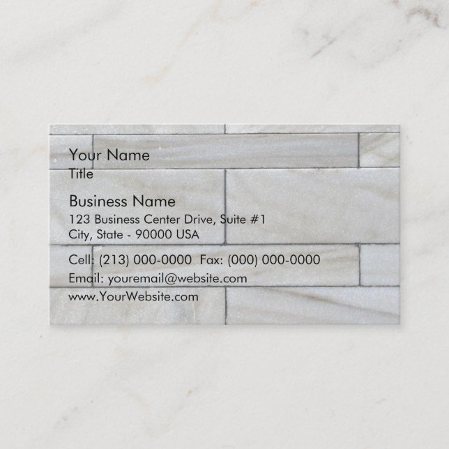 Texture Of Stacked Stone Wall Tile Business Card (Front)