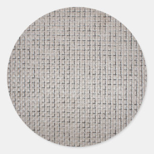 Texture of the grey fabric of the thick filaments classic round sticker
