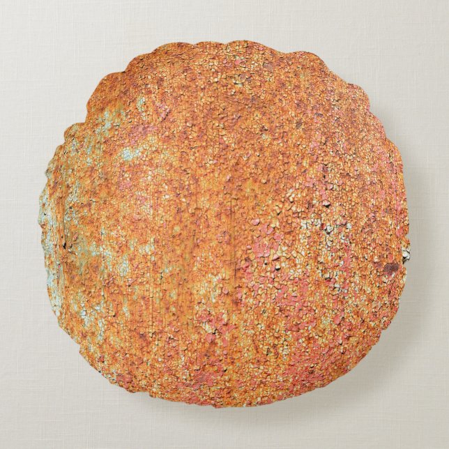 Texture of the old painted metalabstract, age, anc round pillow (Front)