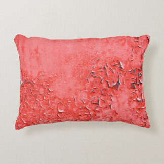 Texture of vintage rust painted iron wall backgrou accent pillow