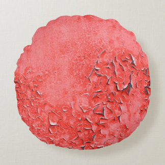 Texture of vintage rust painted iron wall backgrou round pillow