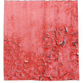 Texture of vintage rust painted iron wall backgrou shower curtain