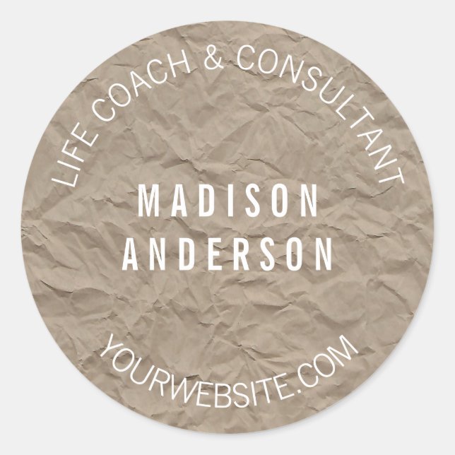 Texture Paper | Minimalist Modern Simple Design Classic Round Sticker (Front)