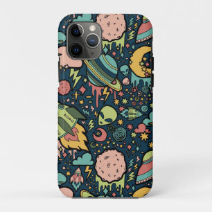 Texture Patterns Aliens Rockets Space iPhone 11 Pro Case