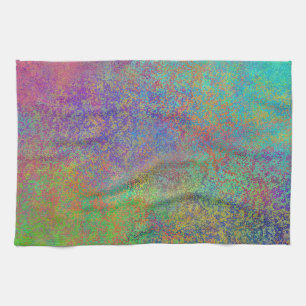 Texture Purple turquoise copper abstract Kitchen Towel