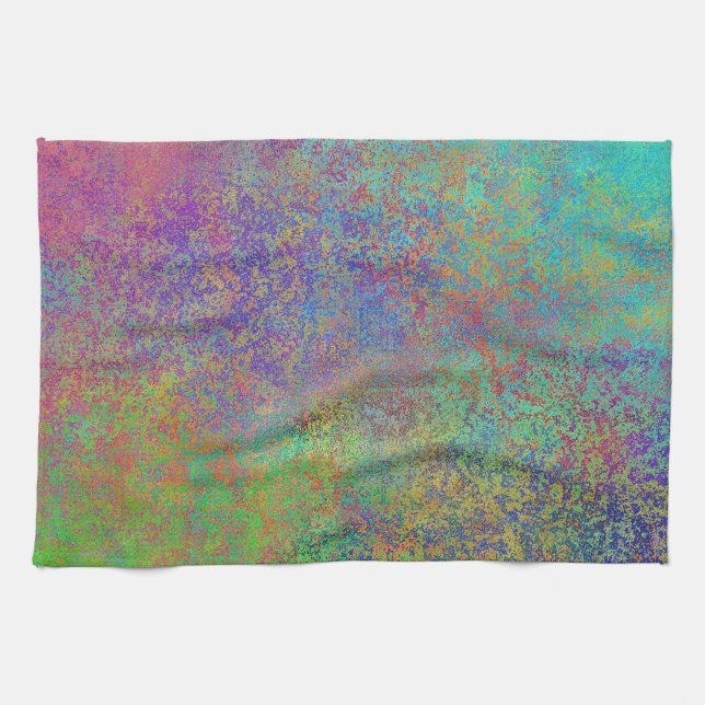 Texture Purple turquoise copper abstract Kitchen Towel (Horizontal)