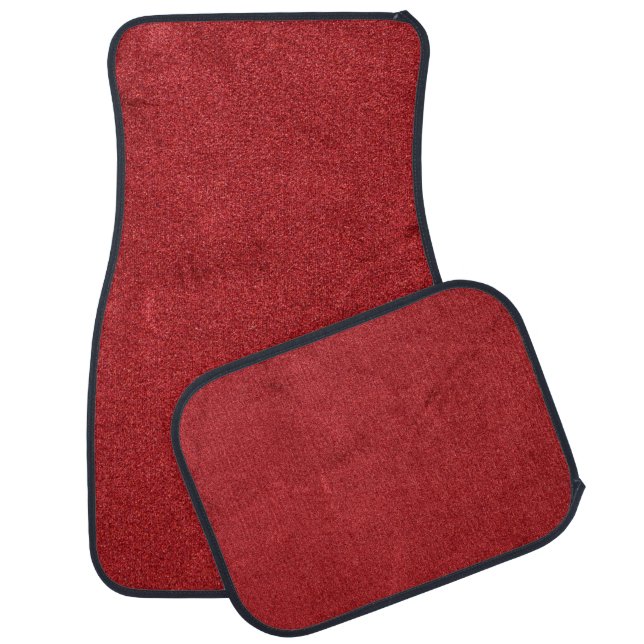 Texture red velvet background car floor mat (Set)