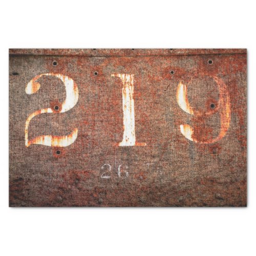 Texture Rustic Vintage Brown White Train Numbers Tissue Paper