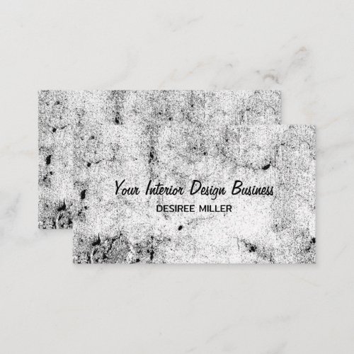 Texture Rustic Vintage White Black Distressed   Business Card