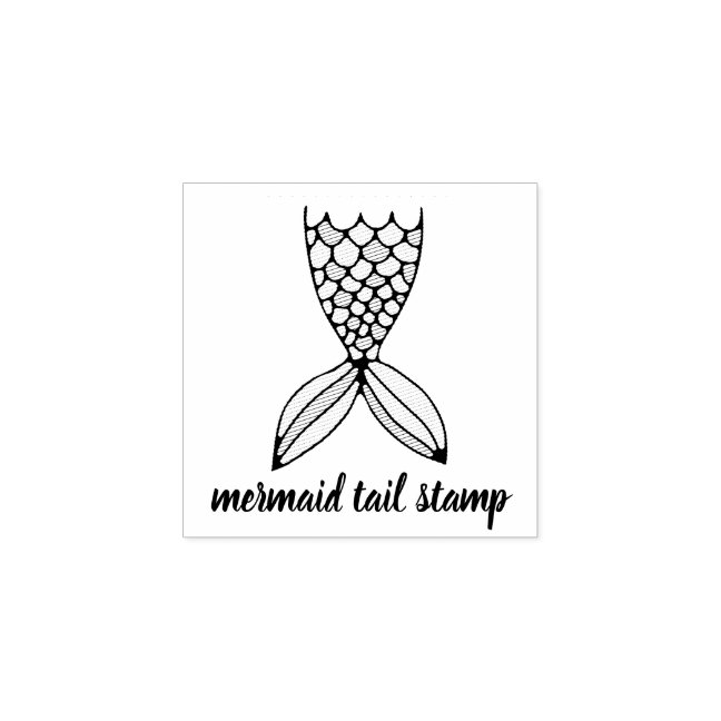 Texture Sketch Mermaid tail Rubber Stamp