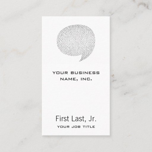Customizable Texture Style Comic Speech Bubble Business Card Templates