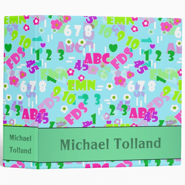 Texture teaching mathematics physics study school 3 ring binder (Front/Spine)