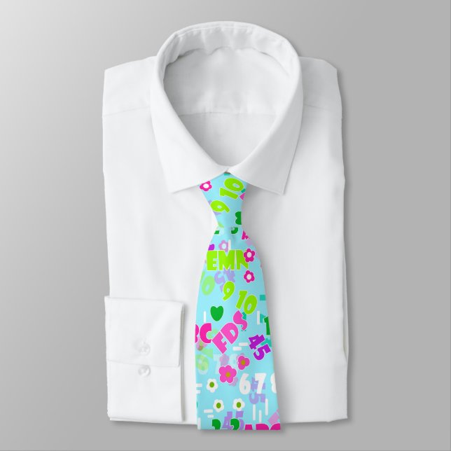 Texture teaching mathematics physics study school neck tie (Tied)