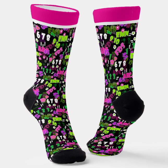 Texture teaching mathematics physics study school socks (Angled)