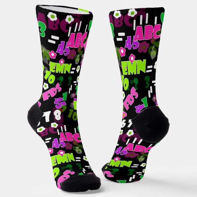 Texture teaching mathematics physics study school socks (Angled)