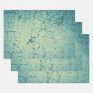 Texture Teal Blue Beige Vintage Grunge Decoupage Wrapping Paper Sheets