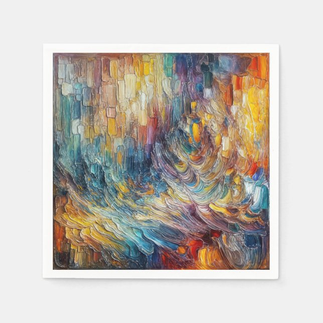 Texture Thick Paint Abstract Napkins (Front)