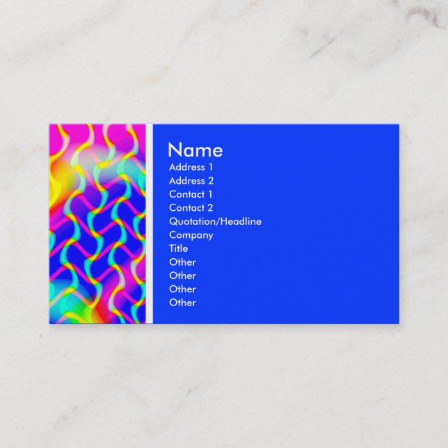 Texture Tone (Beautiful Waves) - Blue Business Card (Front)