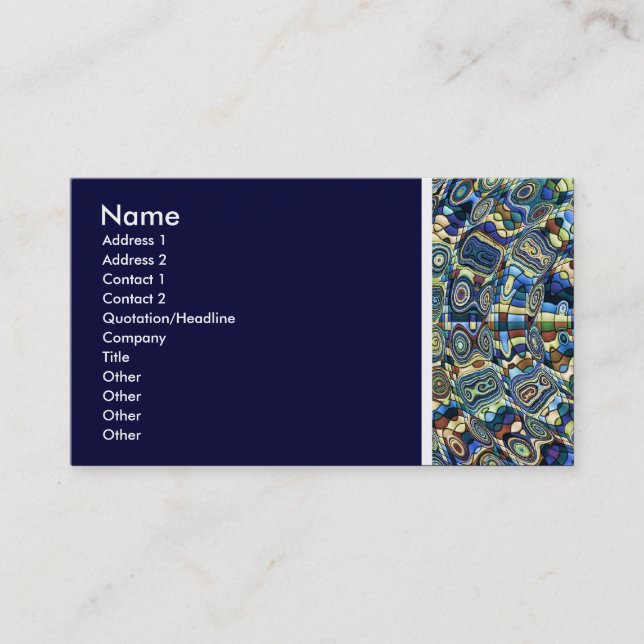 Texture Tone (Blue Abstract Pond) II Business Card (Front)