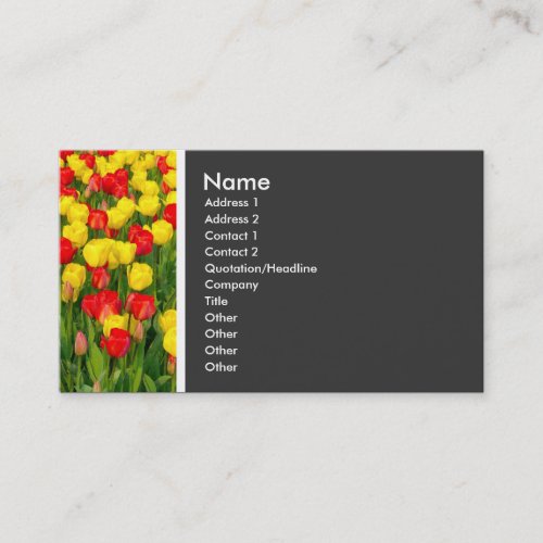 Texture Tone Colorful Tulips Business Card