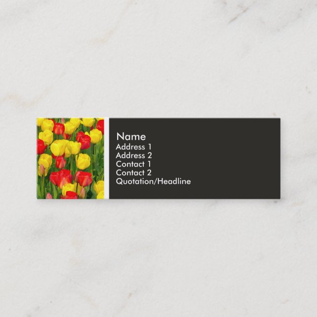 Texture Tone - Colorful Tulips Mini Business Card (Front)