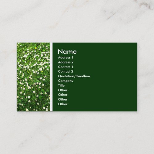 Texture Tone Daisy Lawn Dark Green Business Card