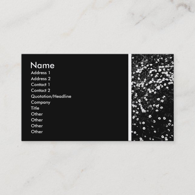 Texture Tone (Daisy Lawn High Contrast II) Business Card (Front)