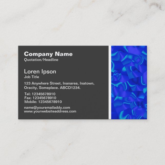 Texture Tone - Facets of Blue Business Card (Front)