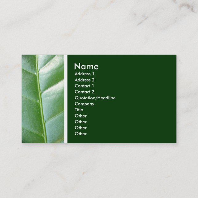 Texture Tone (Maartent leaf) - Customized Business Card (Front)
