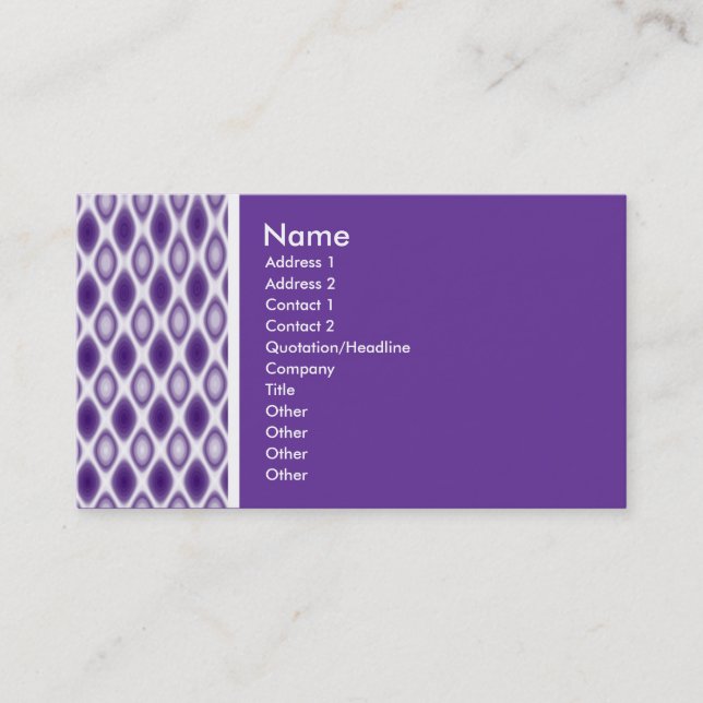 Texture Tone (Purple Latice) Business Card (Front)