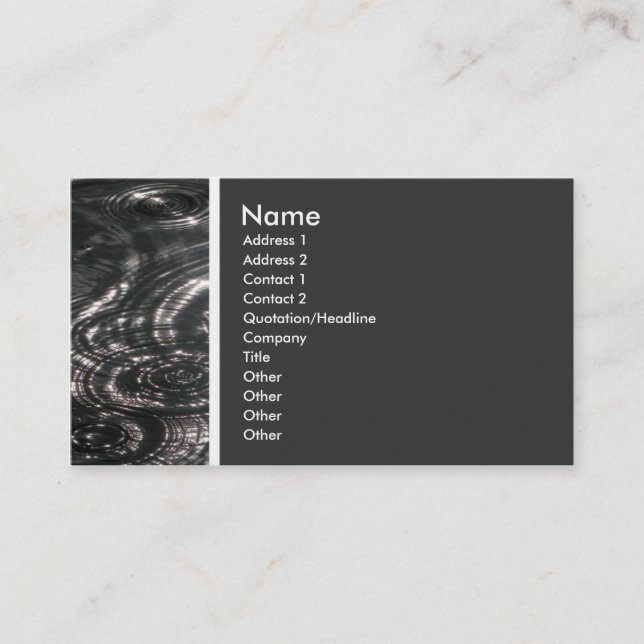 Texture Tone (Rain on a Pond 2) - Customized Business Card (Front)
