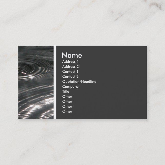 Texture Tone (Rain on a Pond) - Customized Business Card (Front)