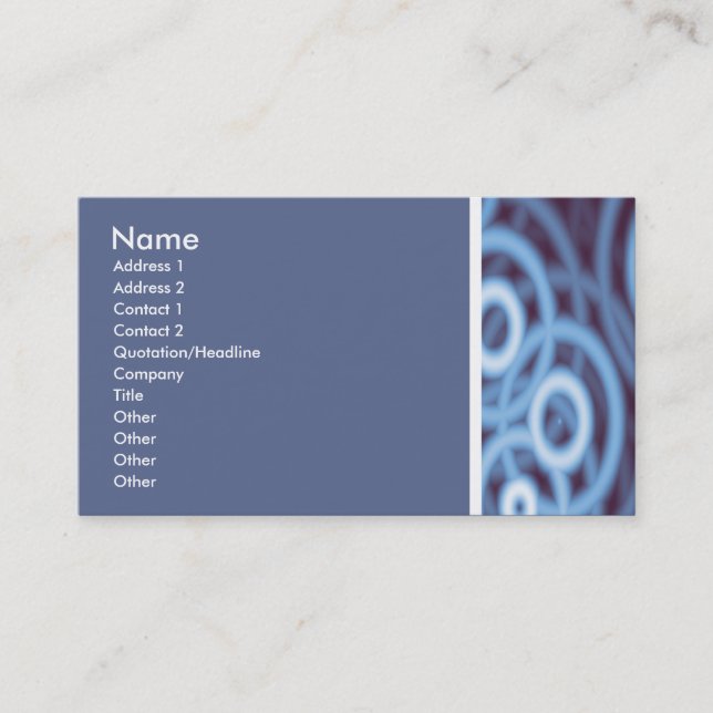 Texture Tone (Rings) - IIa Business Card (Front)